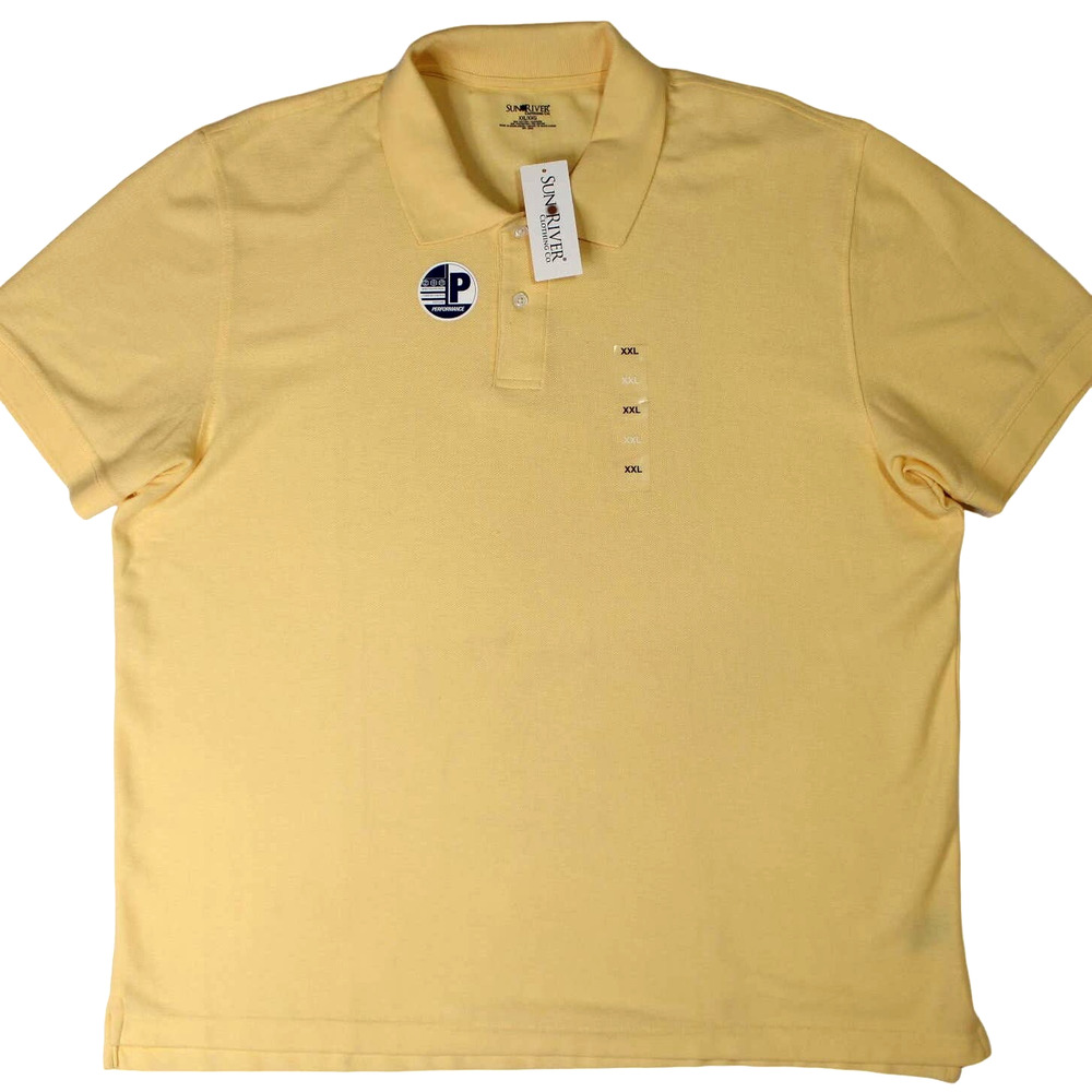 Sun River Mens Size XXL Short Sleeve Polo Shirt Yellow NEW NWT